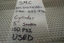 Load image into Gallery viewer, SMC NCDGTN20-0500-B53-XT8 Pneumatic Cylinder 5" Stroke 150PSI Used See All Pics