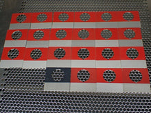 Load image into Gallery viewer, 2-1/2" X 2-1/2" Legend Plates (21) Red & (1) Gray New Old Stock See All Pictures