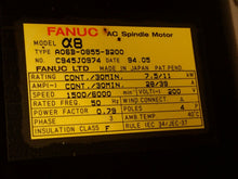 Load image into Gallery viewer, Fanuc A06B-0855-B200 AC Spindle Motor Model a8 1500/6000 Speed Warranty See Pics