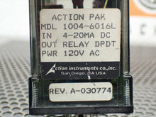 Load image into Gallery viewer, Action Pak MDL 1004-6016L Relay 4-20MA 120VAC Rev. A-030774 Used With Warranty