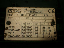 Load image into Gallery viewer, Leroy Somer LS56 120530-2001 Motor With Blower Housing (View All Pictures) Used