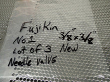 Load image into Gallery viewer, Fujikin No. 1 Needle Valve 3/8" X 3/8" New Old Stock (Lot of 3)