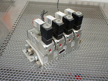 Load image into Gallery viewer, (4) VERSA KM-433-1 Manifolds & (4) KSG-4232-6K-027-D024 Valves Used See All Pics