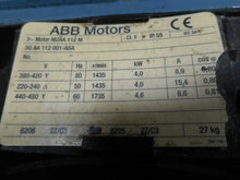 Load image into Gallery viewer, ABB 3G AA 112 001-ASA M2AA 112M 3 Phase Motor M2AA 112M 1435/1735RPM Used