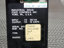 Load image into Gallery viewer, Industrial Solid State Controls 1013-1D2B Timer Relay Type 2 Range .06-1 Used