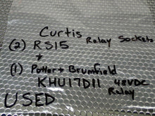 Load image into Gallery viewer, (2) Curtis RS15 Relay Sockets & (1) Potter & Brumfield KHU17D11  Relay 48VDC