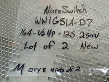 Load image into Gallery viewer, Micro Switch WW1G51A-D7 Pushbuttons 16A-1/2HP 125,250VAC 3A 125VAC (Lot of 2)
