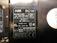Load image into Gallery viewer, ABB BC16 Contactor 21A 600V 24VDC W/ CA7 -10 -01 Auxiliary Contact & RV-BC6/60
