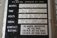 Load image into Gallery viewer, Syracuse Electronics TN2467 Relay 1.7Sec 115VAC 8-Pin Used With Warranty
