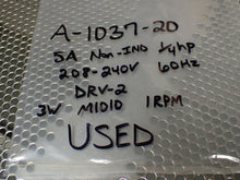 Load image into Gallery viewer, A-1037-20 DRV-2 Timing Motor 1RPM 208-240V 60Hz Used With Warranty See All Pics