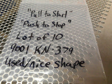 Load image into Gallery viewer, Square D 9001-KN-379 Push To Start-Push To Stop Legend Plates Used (Lot of 10)
