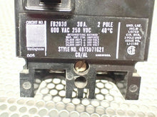 Load image into Gallery viewer, Westinghouse FB2030 Circuit Breaker 30A 2Pole 600VAC 250VDC Style 4975D71G21