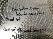 Load image into Gallery viewer, Pushbutton Switch Legend Name Plates Used (Mixed Lot Of 46 Plates)