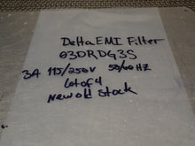 Load image into Gallery viewer, Delta 03DRDG3S EMI Filter 3A 115/250V 50/60Hz New Old Stock (Lot of 4) See Pics