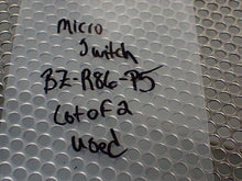 Load image into Gallery viewer, Micro Switch BZ-R86-P5 Limit Switches 15A 125, 250 Or 480VAC Used (Lot of 2)