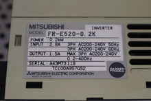 Load image into Gallery viewer, Mitsubishi FR-E520-0.2K Inverter 0.2kW AC200-240V 50/60Hz Used With Warranty