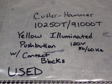 Load image into Gallery viewer, Cutler-Hammer Illuminated Pushbutton 120V With 10250T/91000T Contact Blocks Used