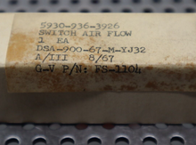 Load image into Gallery viewer, 5930-936-3926 FS-1104 6.3VNC Air Flow Sensing Switch New Old Stock