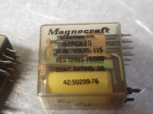 Load image into Gallery viewer, Magnecraft 67PCX-10 Relays 115V 15,000Ohms New Old Stock (Lot of 2)