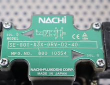 Load image into Gallery viewer, NACHI SE-G01-A3X-GRV-D2-40 Solenoid Valve Used With Warranty See All Pictures