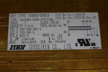 Load image into Gallery viewer, TOYOGIKEN HULNB1-S03K-215/110E Dry Type Transformer 1PH 3kVA 50/60Hz See Pics