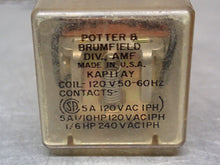 Load image into Gallery viewer, Potter & Brumfield KAP11AY Relay 120V 50/60Hz 8-Pin New Old Stock