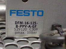 Load image into Gallery viewer, Festo DFM-16-125-B-PPV-A-GF Pneumatic Cylinder & (2) MK5101 Sensors Used