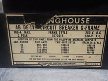 Load image into Gallery viewer, Westinghouse AB DE-ION 1072018 100A 2-Pole Circuit Breaker 250VDC 600VAC Used