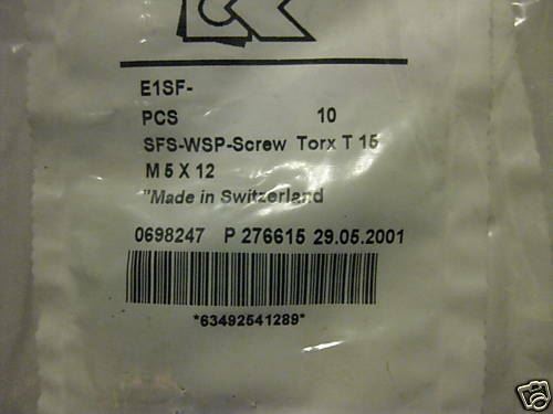 KENNAMETAL SFS-WSP-SCREW Torx T-15 M5x12 Lot of 10 Screws