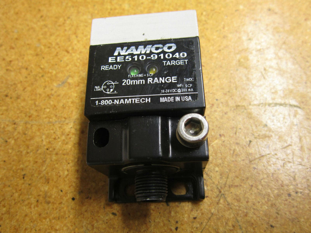 NAMCO EE510-91040 Proximity Sensor 20mm Range 10-30VDC 200mA Gently Used