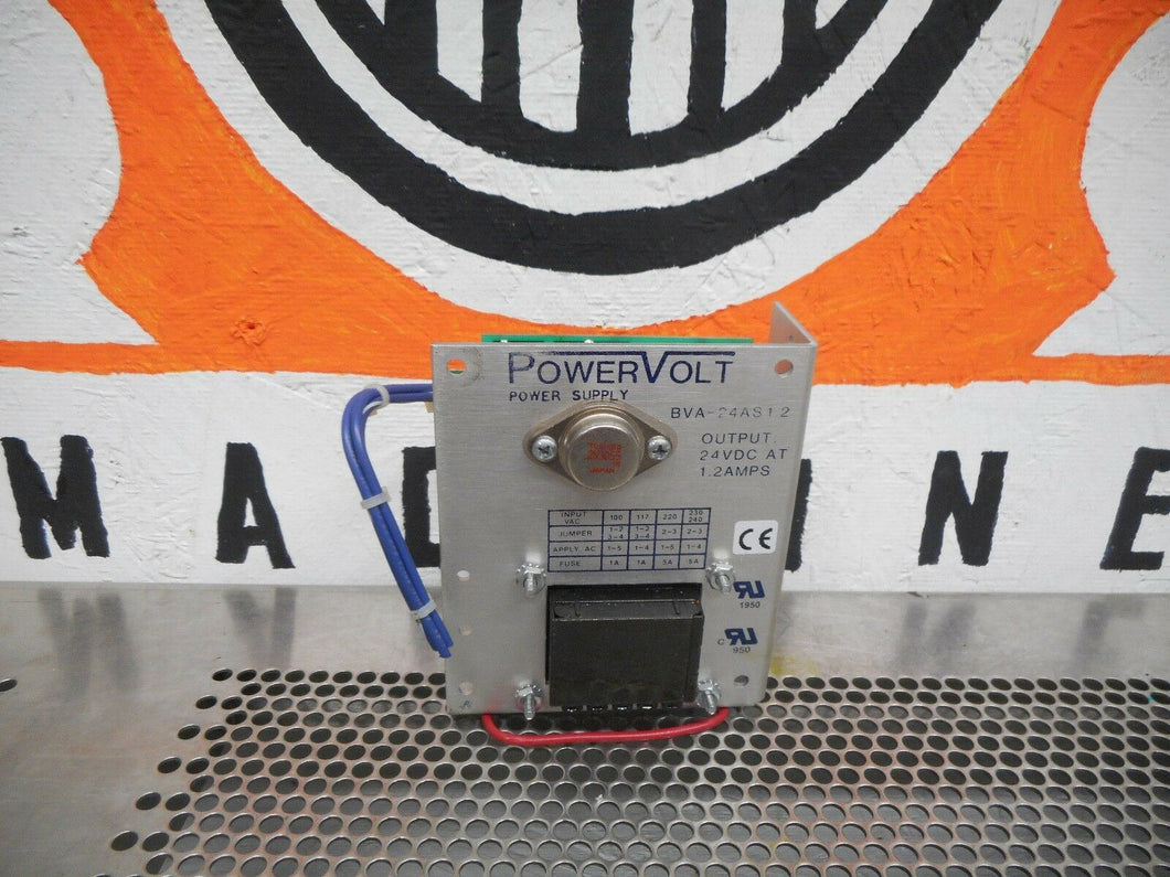Power Volt BVA-24AS1.2 Power Supply Output 24VDC At 1.2A Used With Warranty