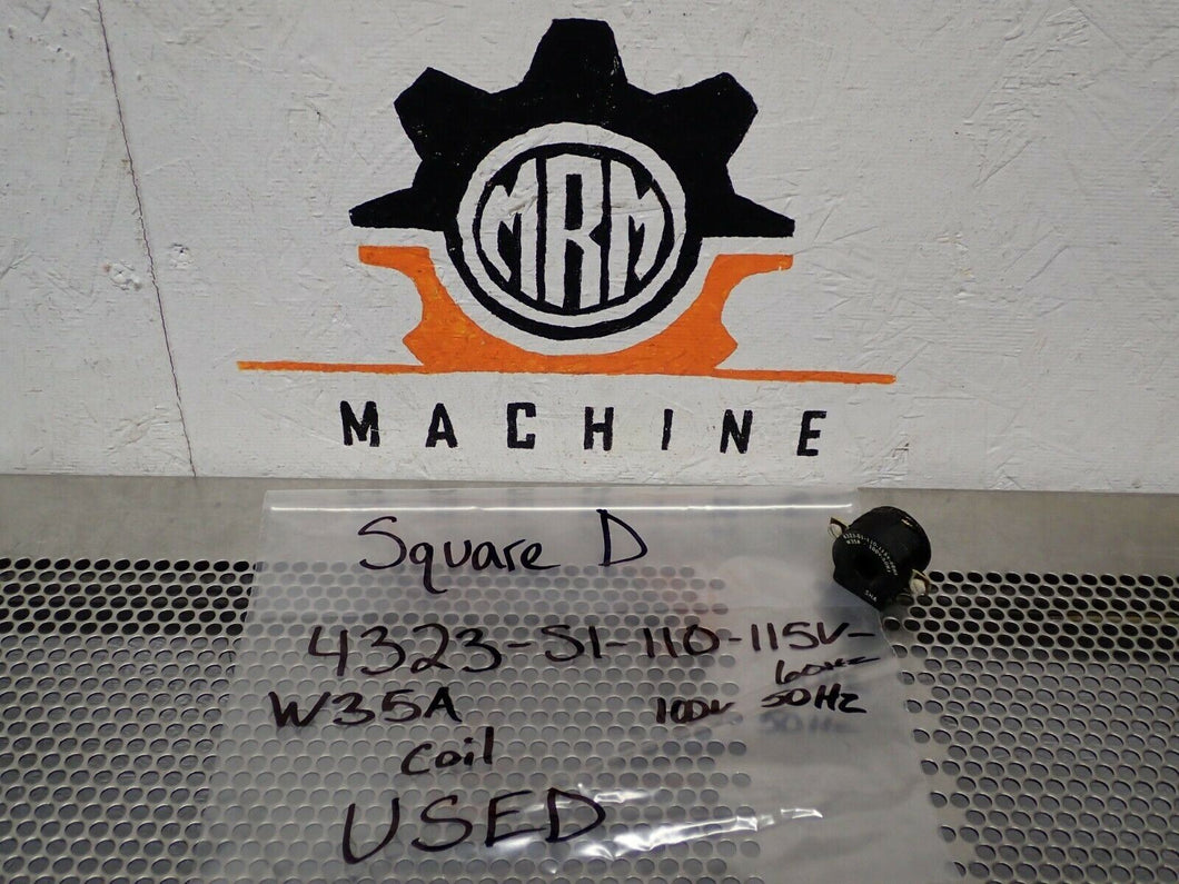 Square D 4323-S1-110-115V-60Hz 110V 50Hz Coil W35A Used With Warranty