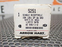 Load image into Gallery viewer, Arrow Hart 5251 Single Receptacle 15A 125V 2P 3W GRD Nema 5-15R New In Box
