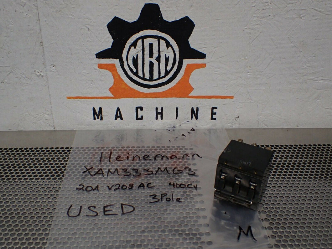 Heinemann XAM333MG3 20A 208VAC 400Cy 3Pole Circuit Breaker Used With Warranty