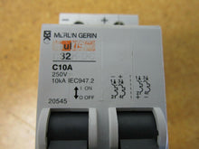 Load image into Gallery viewer, Merlin Gerin 20545 C10A 250V Circuit Breaker 10A 2Pole Gently Used

