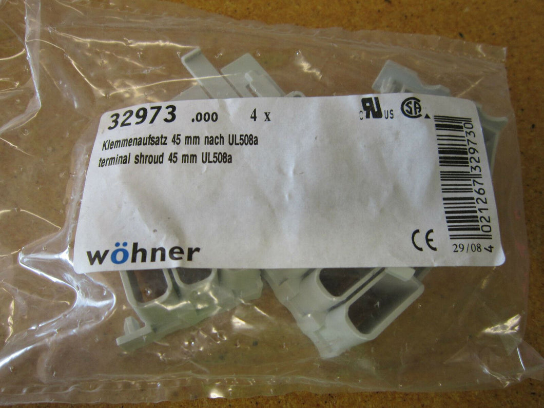 Wohner 32973 Terminal Shroud 45MM UL508a Bag of 4 New