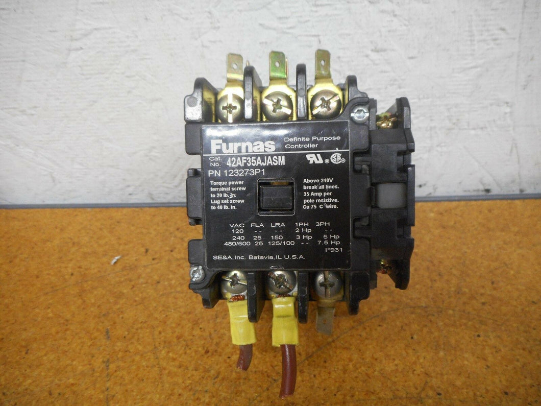Furnas 42AF35AJASM Definite Purpose Controller 49ACR6 Auxiliary Contact Used