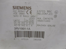 Load image into Gallery viewer, Siemens 3RV1021-1BA10 Motor Starter 1.4-2A &amp; 3RV1901-1A Auxiliary Contact Used
