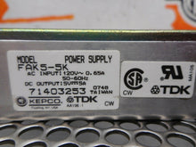 Load image into Gallery viewer, KEPCO FAK5-5K Power Supply 120V 50/60Hz 0.65A 5V Used With Warranty
