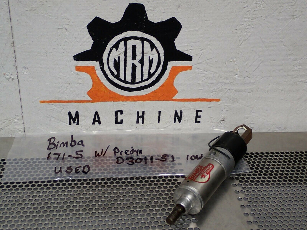 Bimba 171-5 Cylinder W/ Predyne D3011-S1 10W Solenoid Used With Warranty