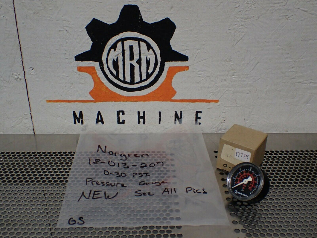Norgren 18-013-207 0-30PSI Pressure Gauge New Old Stock See All Pictures