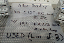 Load image into Gallery viewer, Allen Bradley 100-C12*400 Ser A Contactors W/ 193-EA1DB Overload Relays Lot of 3

