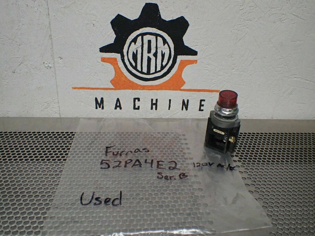 Furnas 52PA4E2 Ser B 120VAC/DC Illuminated Push Button Used With Warranty