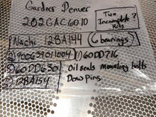 Load image into Gallery viewer, Gardner Denver 202GAC6010 Overhaul Kits (2 Incomplete Kits) New Old Stock
