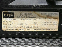 Load image into Gallery viewer, FPE Type NE 30A Circuit Breaker 3 Pole 240VAC 125/250VDC Used With Warranty
