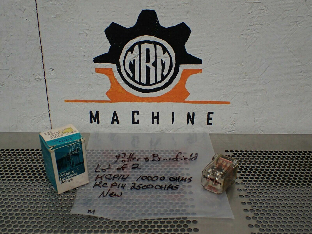 Potter & Brumfield (1) KCP14 10000 Ohms & (1) KCP14 2500 Ohms Relays New
