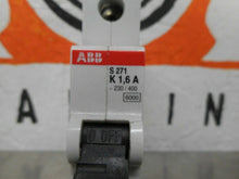 Load image into Gallery viewer, ABB S271 K1,6A Circuit Breaker 1.6A 1 Pole 230/400 277/480VAC Used With Warranty
