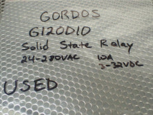 Load image into Gallery viewer, GORDOS G120D10 Solid State Relay 24-280VAC 10A 3-32VDC Used With Warranty
