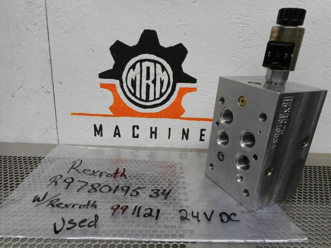 Rexroth R978019534 Aluminium Manifold Block & 991121 24VDC Coil Used W/ Warranty