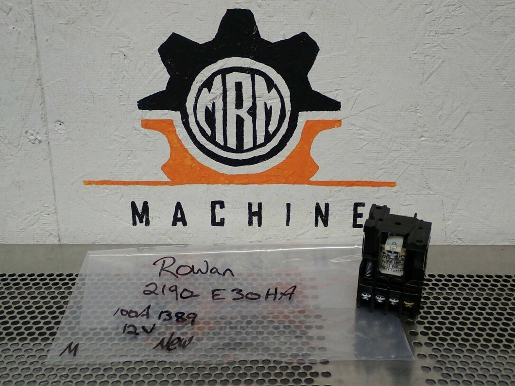 Rowan 2190-E30HA Contactor 10A 300VAC 100A 1389 12V Coil New (Slight Damage)